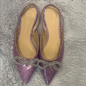 Zara Sparkling Purple Slingback Flats